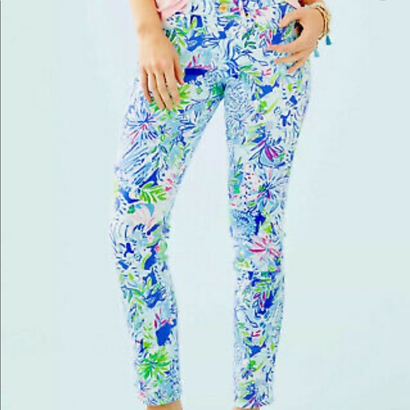Lilly Pulitzer south ocean skinny jean lion around - Picture 1 of 6